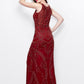 Primavera Couture 3037 size 12 Burgundy prom dress pageant gown Beaded Long