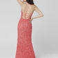 Primavera-Couture-3290-Coral-Prom-Dress-Back-View-Sequins-Tie-Back-Scoop-Neckline