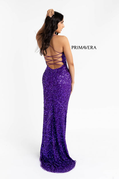 Primavera Couture 3290 Size 2,6,8 Lilac Prom Dress Sequins Backless