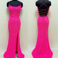 Primavera-Couture-3290-Neon-Pink-Prom-Dress-Front-Back-View-Sequins-Tie-Back-Scoop-Neckline