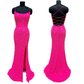 Primavera Couture 3290 Size 00 Hot Pink Prom Dress  Long Sequins V neckline