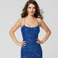 Primavera-Couture-3351-Blue-Cocktail-Dress-back-Sequin-fitted-short-homecoming-scoop-neckline-lace-up-back-backless