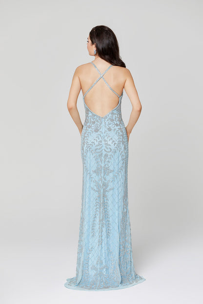 Primavera Couture 3428 Size 22 Yellow Embellished beaded v neckline prom dress Evening Gown