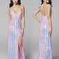 Primavera Couture 3441 is a iridescent sequins long formal Prom Dress, Pageant Gown, Wedding Dress & Formal Evening Wear gown. Featuring a v neckline with Iridescent Multi sequins and Hand Embellishments. This evening gown is perfect for any formal event! Available colors:  Ivory, Royal Blue, Teal, Peacock, Pink, Raspberry Available sizes:  00,0,2,4,6,8,10,12,14,16,18