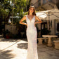Primavera Couture 3722 Size 00 Coral Iridescent Prom Dress V Neckline V Back Long Sequins Evening Gown