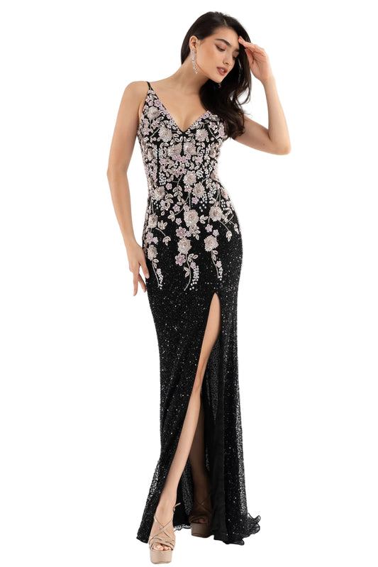 Primavera Couture 3730 Size 4 Prom Dress Beaded Floral