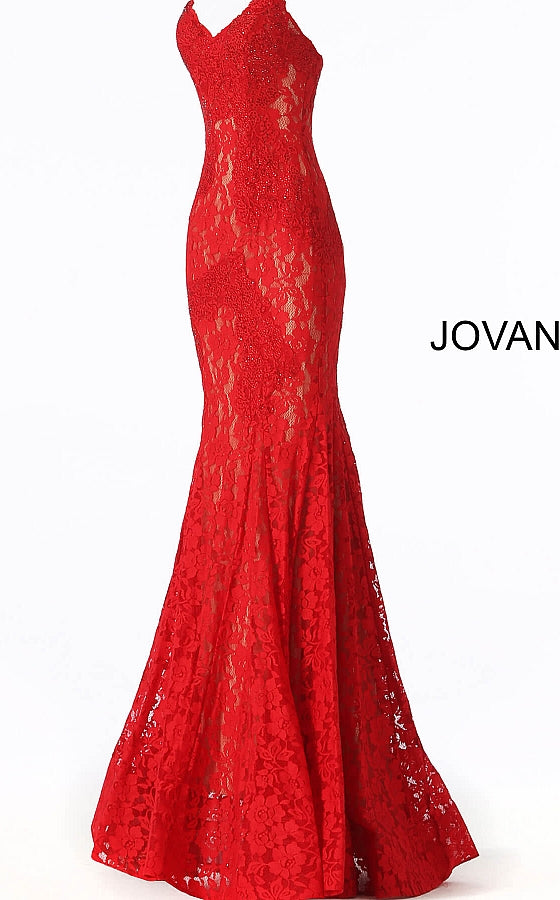 Jovani 37334 Long sweetheart embellished lace prom dress Fitted Mermaid Strapless