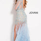 Jovani 37580 is a long Sheer Crystal Rhinestone Embellished Pageant Dress Featuring Long Sleeves and an open drop back. This backless formal evening gown has a Feather accented flared Skirt with a Slit. Lush sweeping train. Perfect Pageant Dress in light Blue or sexy formal party red carpet gown in black!  Available Sizes: 00-24  Available Colors: Black, Light Blue  Prom Dress, Pageant Gown, Mother of the Bride or Groom, Gala Dress, Red Carpet Gown