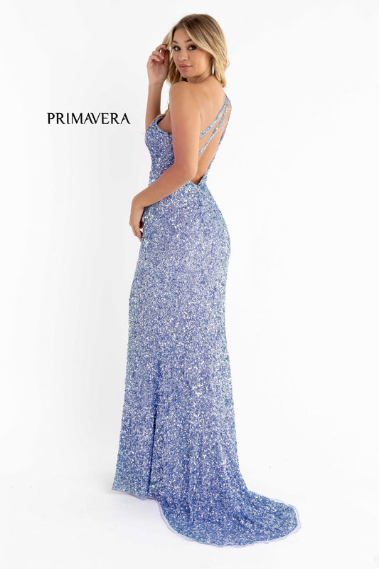 Primavera Couture 3761 Size 4 Bright Blue Prom Dress Sequin