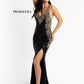 Primavera Couture 3765 Size 12 Sequined Prom Dress with Bead Trimmed V Neckline Slit Train
