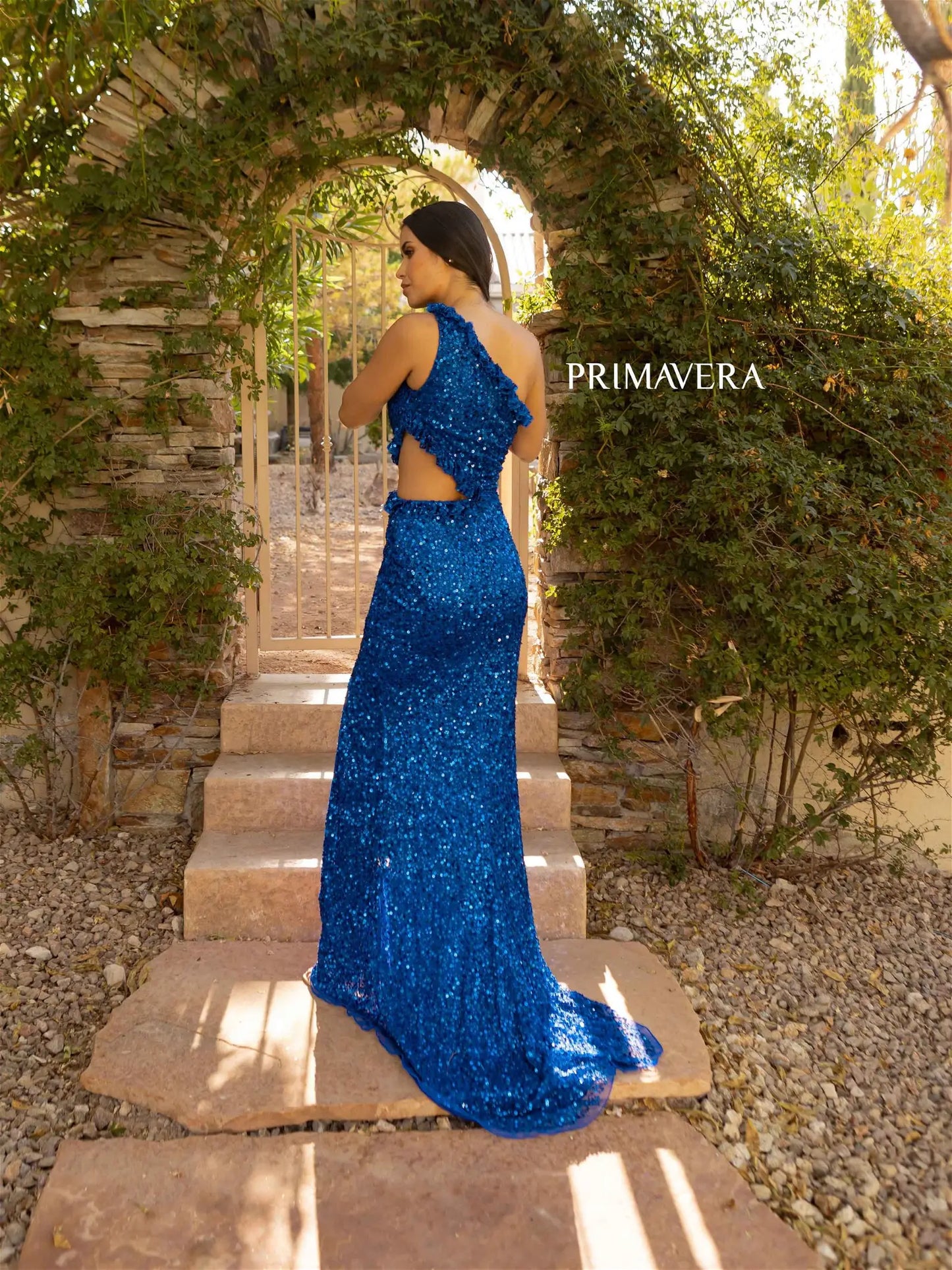 Primavera Couture 3798 Prom Dress Long Beaded Gown.  This dress is so gorgeous with the open side and one shoulder. 