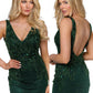 Primavera Couture 3807 Size 10 Forrest Green Short Homecoming Dress Fitted Sequin Cocktail Dress