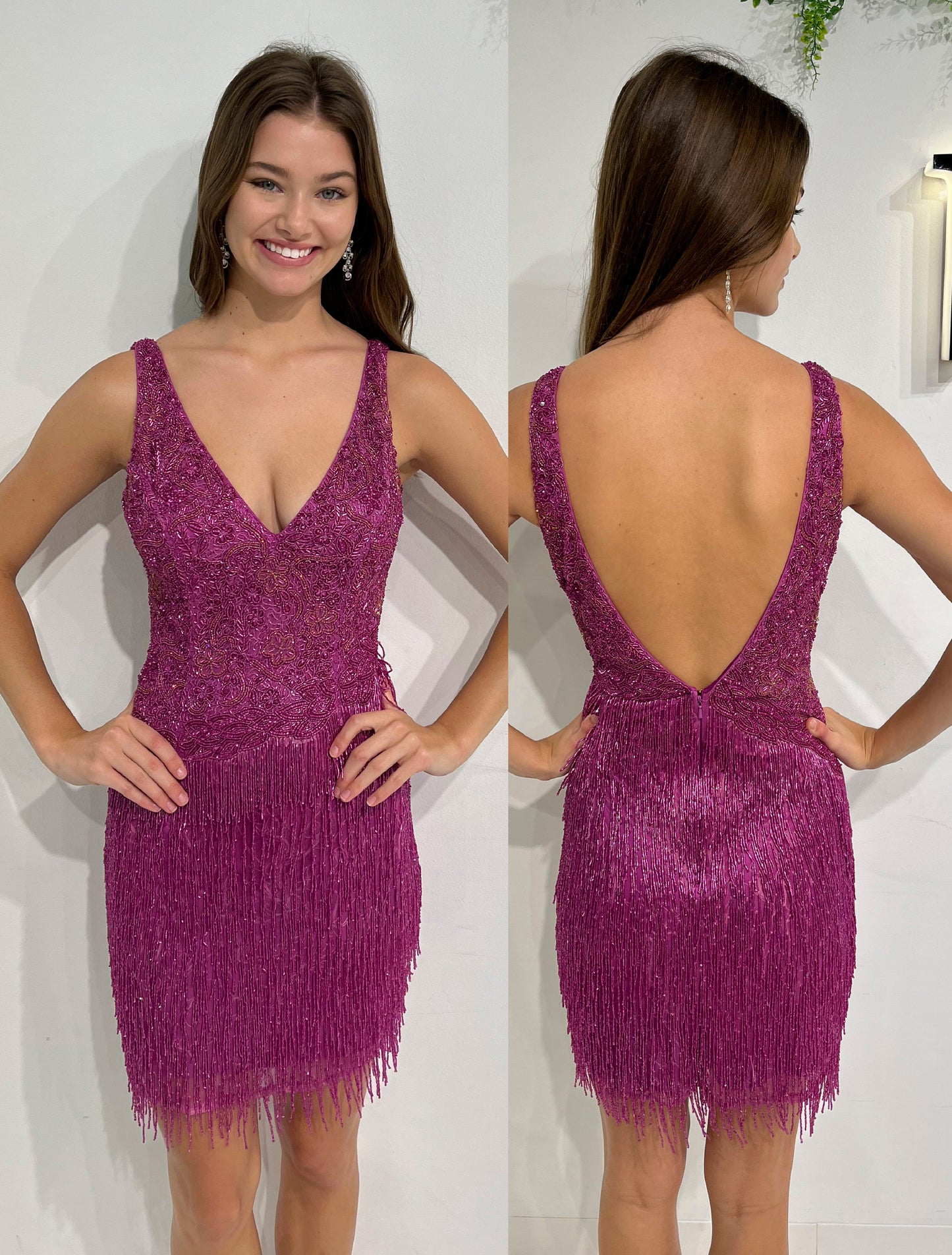 Primavera Couture 3828 Size 12 Gold Short Homecoming Dress Fitted Sequin Cocktail Dress