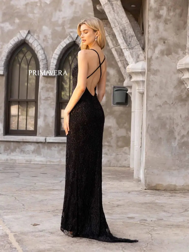 Beaded backless dress online