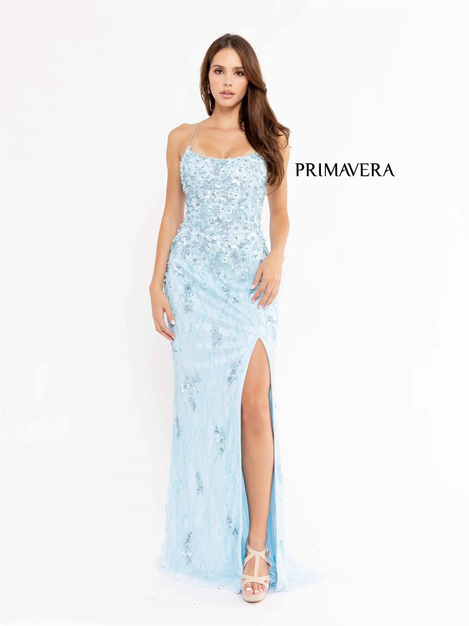 Primavera Couture 3917 Size 10 Purple Long Fitted Backless Beaded 3D Floral Sequin Corset Prom Dress Slit Primavera Couture 3917 Size 10 Purple Long Fitted Backless Beaded 3D Floral Sequin Corset Prom Dress Slit