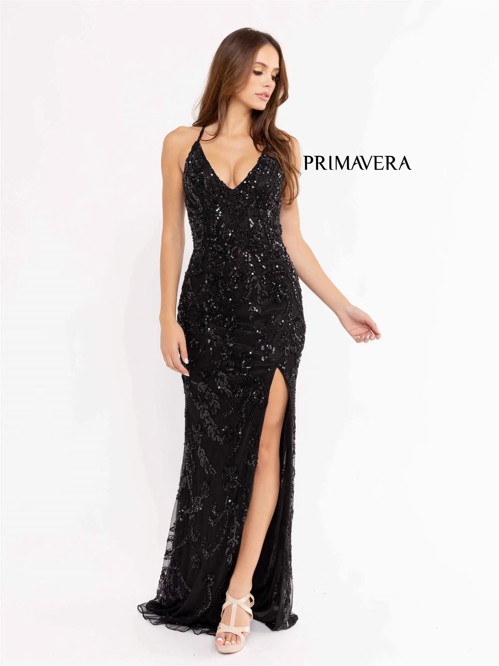 Primavera Couture 3950 Prom Dress Long Beaded Gown. Such  a gorgeous gown with a design.  