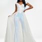Ashley Lauren 1739 Long Organza Overskirt Wire Hem Pageant Prom Layer Ivory