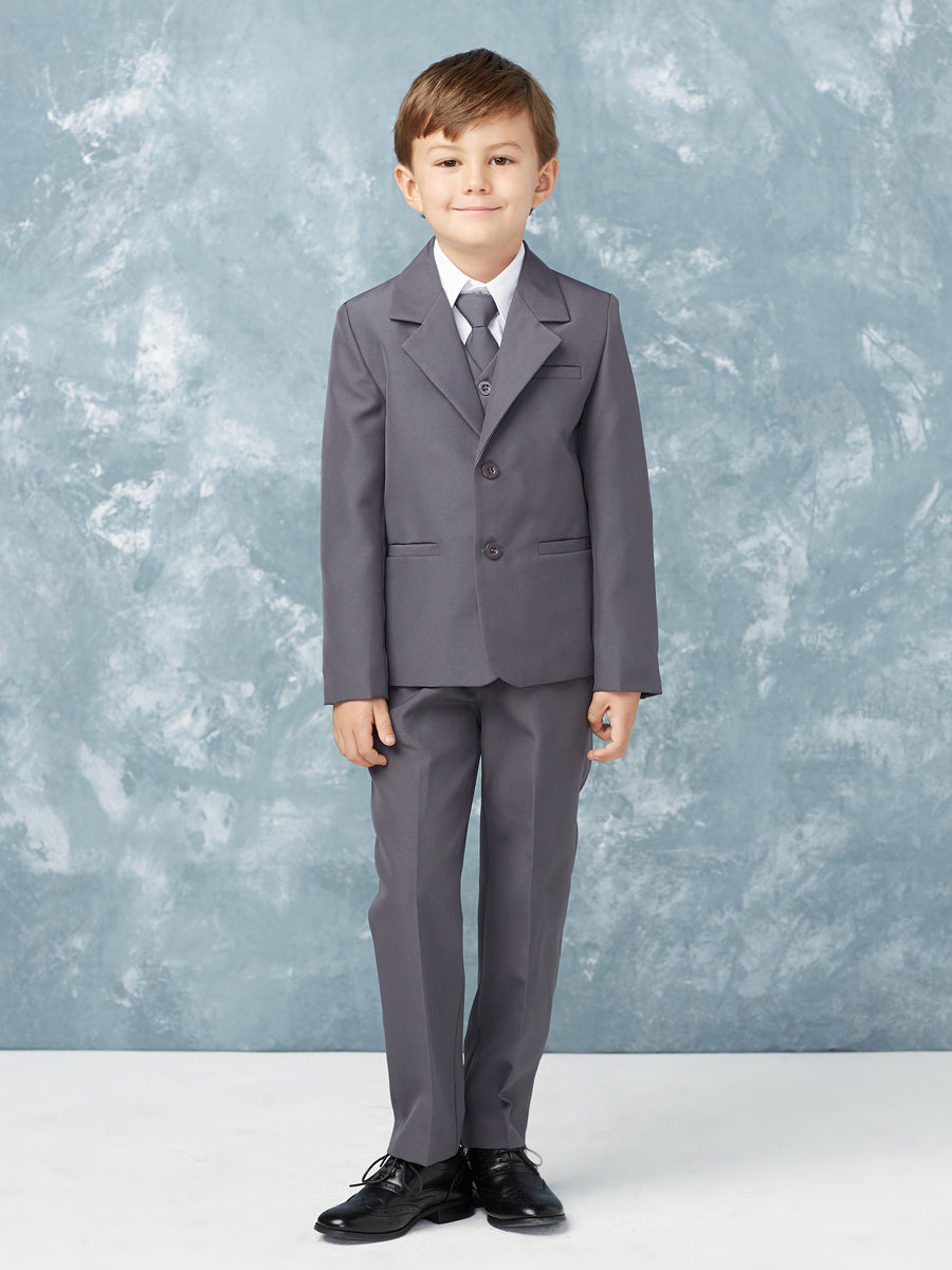 Boy's 5 Piece SLIM FIT Tuxedo Set - Charcoal 4020