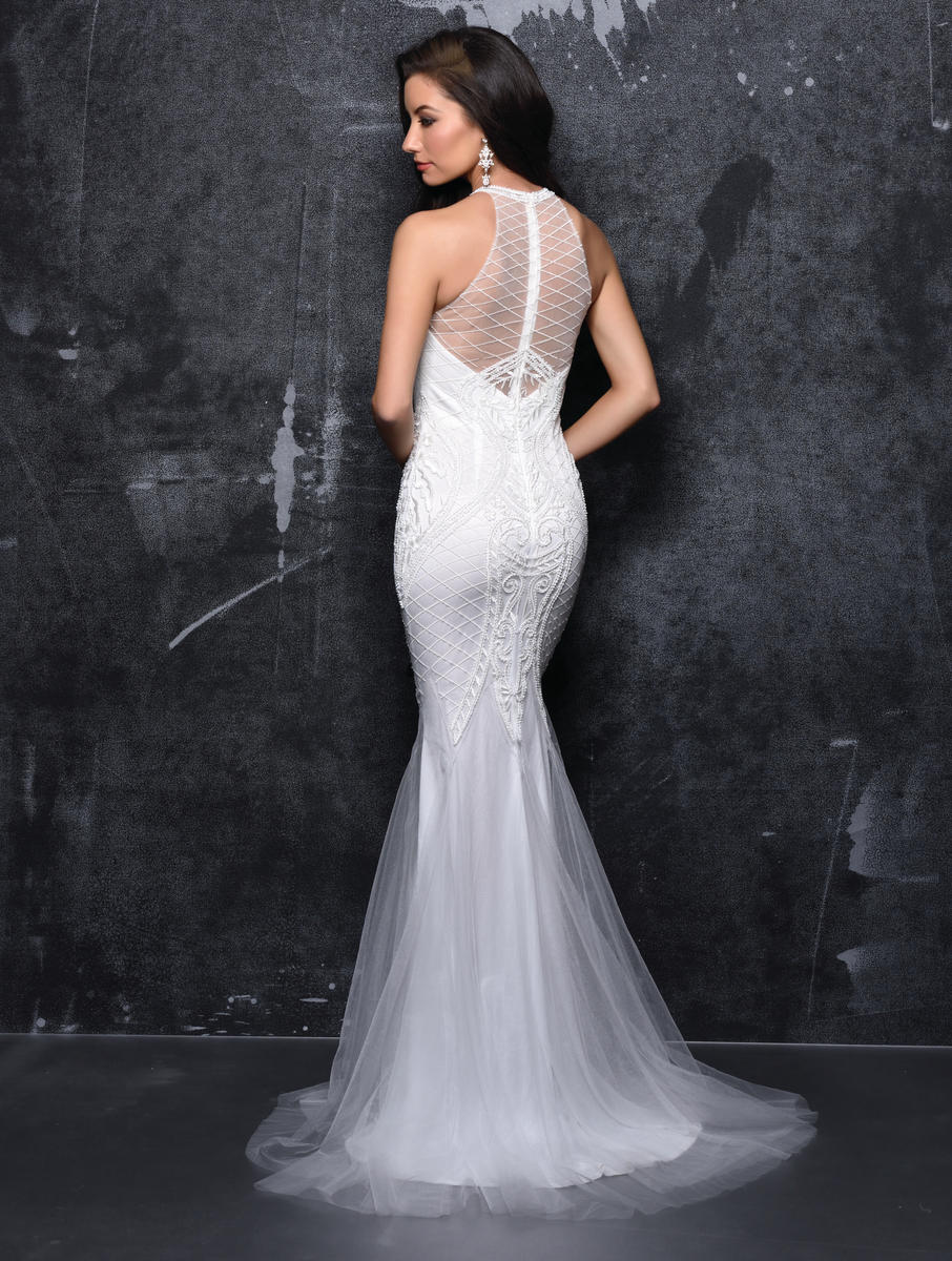 Nina Canacci 4145 size 6 White beaded lace mermaid wedding dress