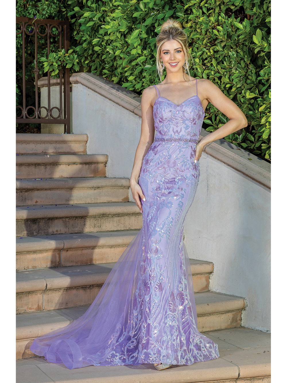 DQ 4220 Size 6 Lilac Long Mermaid Prom Dress Pageant Gown Sequin Lace V Neck  Available Size: 6  Available Color: Lilac