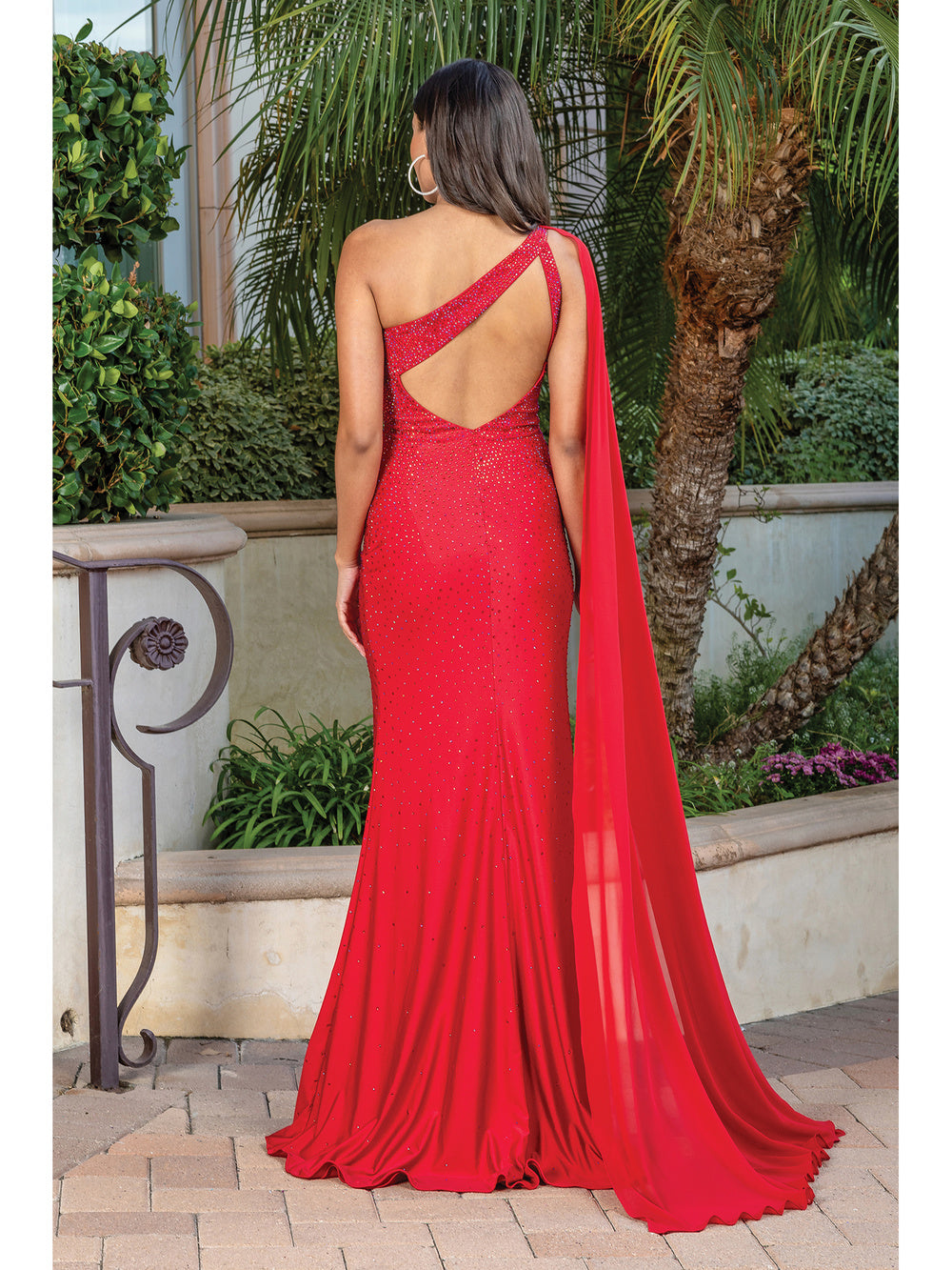 Persia Red One Shoulder Side Split Ruched Maxi Dress – Club L London - USA