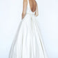 Jolene Collection 19073 Size 4 Long Iridescent Shimmer Prom Dress Ballgown Pockets V neck