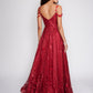 Nina Canacci 4305 Cold Shoulder Prom Dress A Line Floral Straps Sequins Ballgown