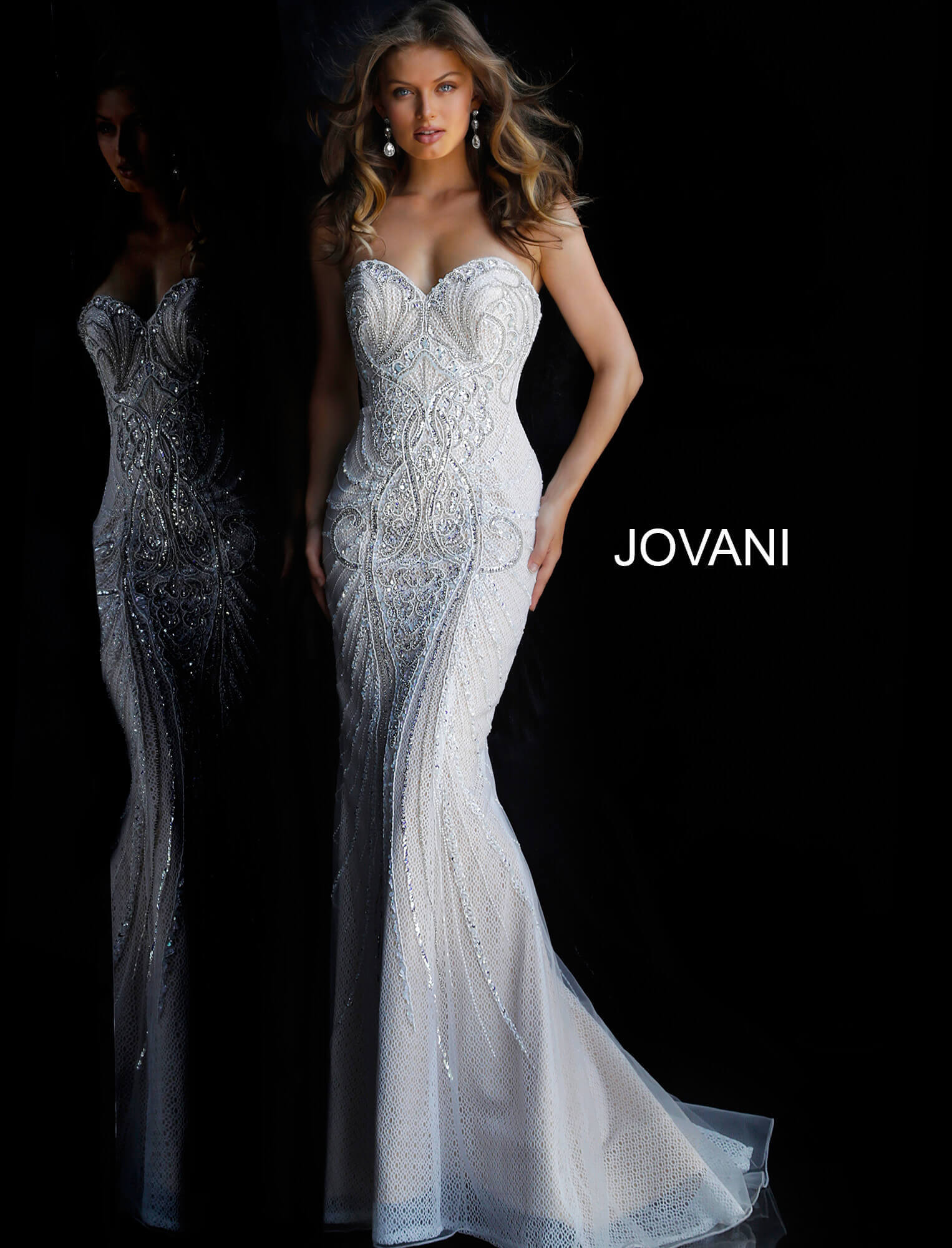 Jovani 45566 is a true stunner! This long Fitted strapless sweetheart neckline features a fully Crystal Embellished and Beaded Vintage Couture Design bodice. Sheer lace underlay. This Wedding Dress is fit for a Goddess. Over the shoulder Crystal embellished Sheer Cape Perfect for cool weather & an magical awe factor. This gown is a true red carpet masterpiece! Fuchsia is a perfect Barbie look for your next Pageant & Is 100% Stage Worthy! 