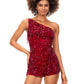 Ashley Lauren 4573 A one shoulder romper that is sure stand out. This fully beaded romper features fringe tassels throughout the design to add some fun and movement. One Shoulder Fully Hand Beaded Romper Fringe COLORS: Royal, Ivory, Red