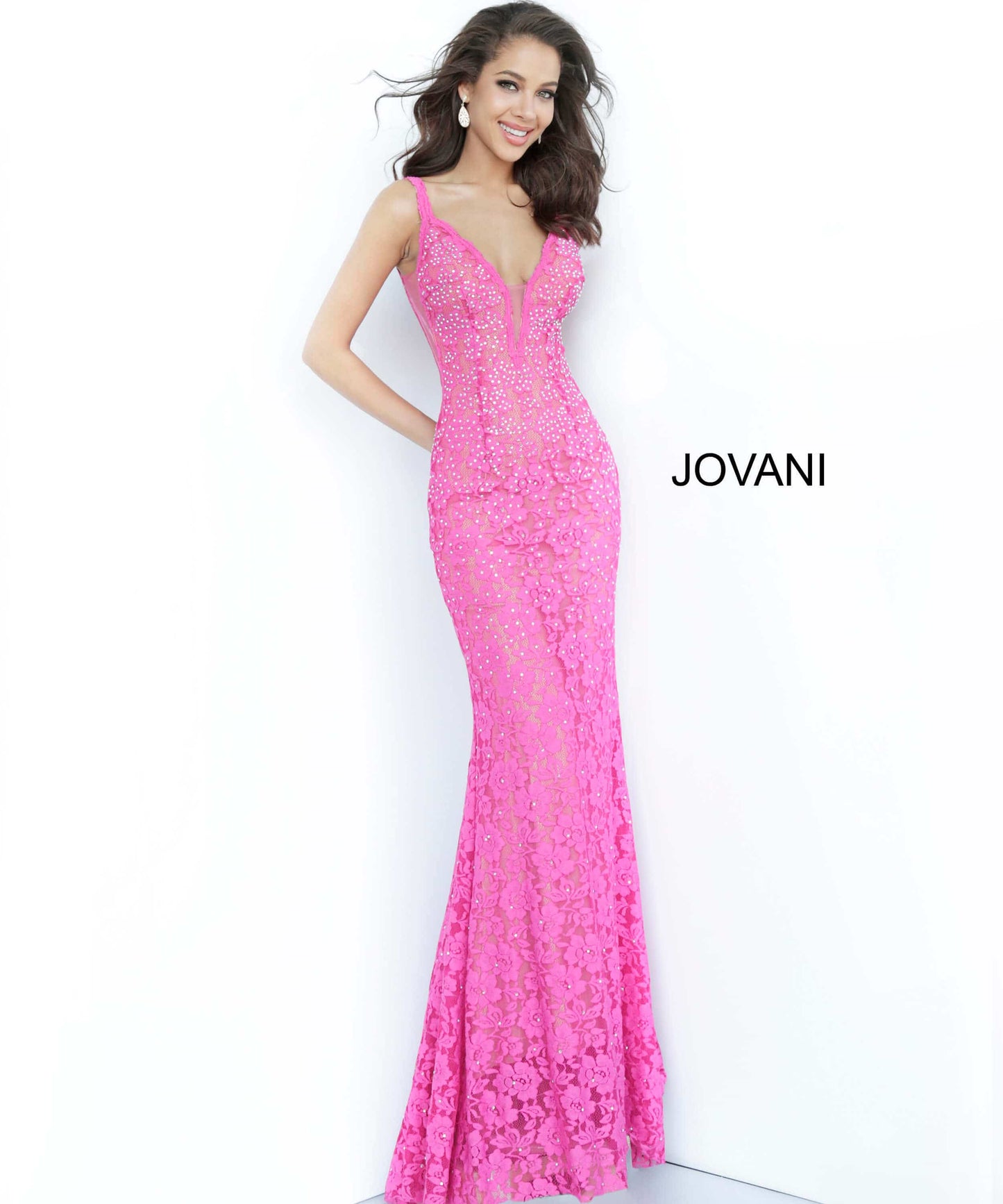 Jovani 48994 embellished stretch lace prom dress Pageant Gown Evening Dress Long