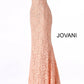 Jovani 48994 Size 10 Peach embellished stretch lace prom dress pageant gown