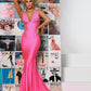 Johnathan Kayne 9213 is an embellished stretch Prom Dress, Pageant Gown & Formal Evening Wear. One of Johnathan Kayne's favorite styles, this elegant 4 way stretch lycra gown has a modern empire bodice and hugs the body all the way to the dramatic train. Adorn in shimmering crystals, this gem of a gown will turn heads.