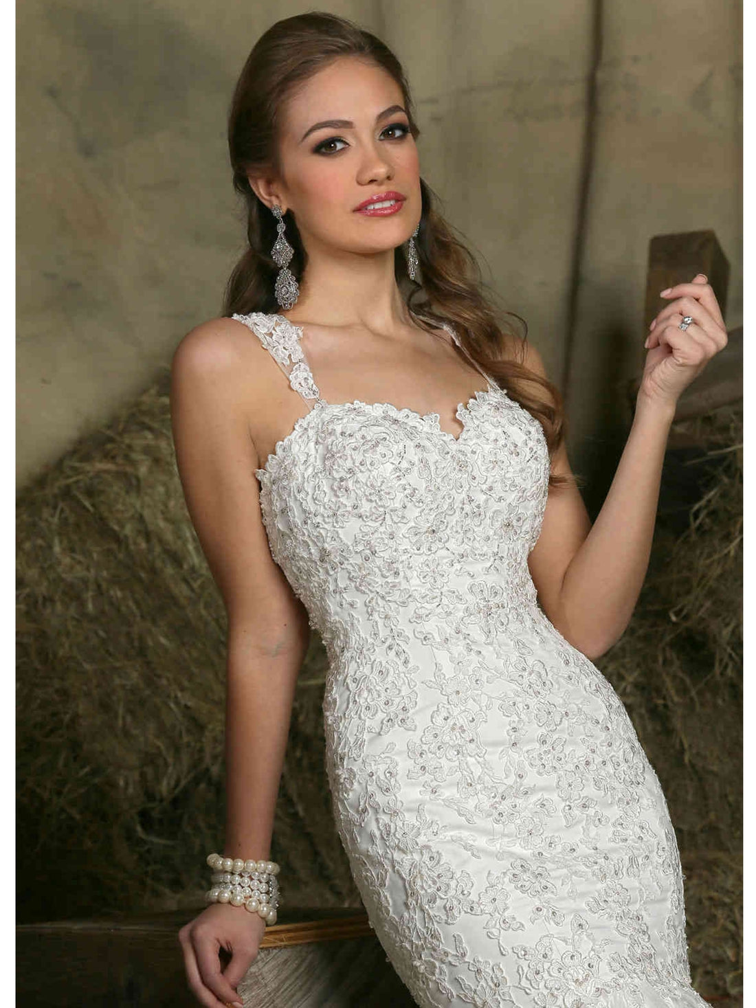 Davinci Bridal 50330 SZ 12 Lace Mermaid Wedding Dress Bridal Gown Shee ...