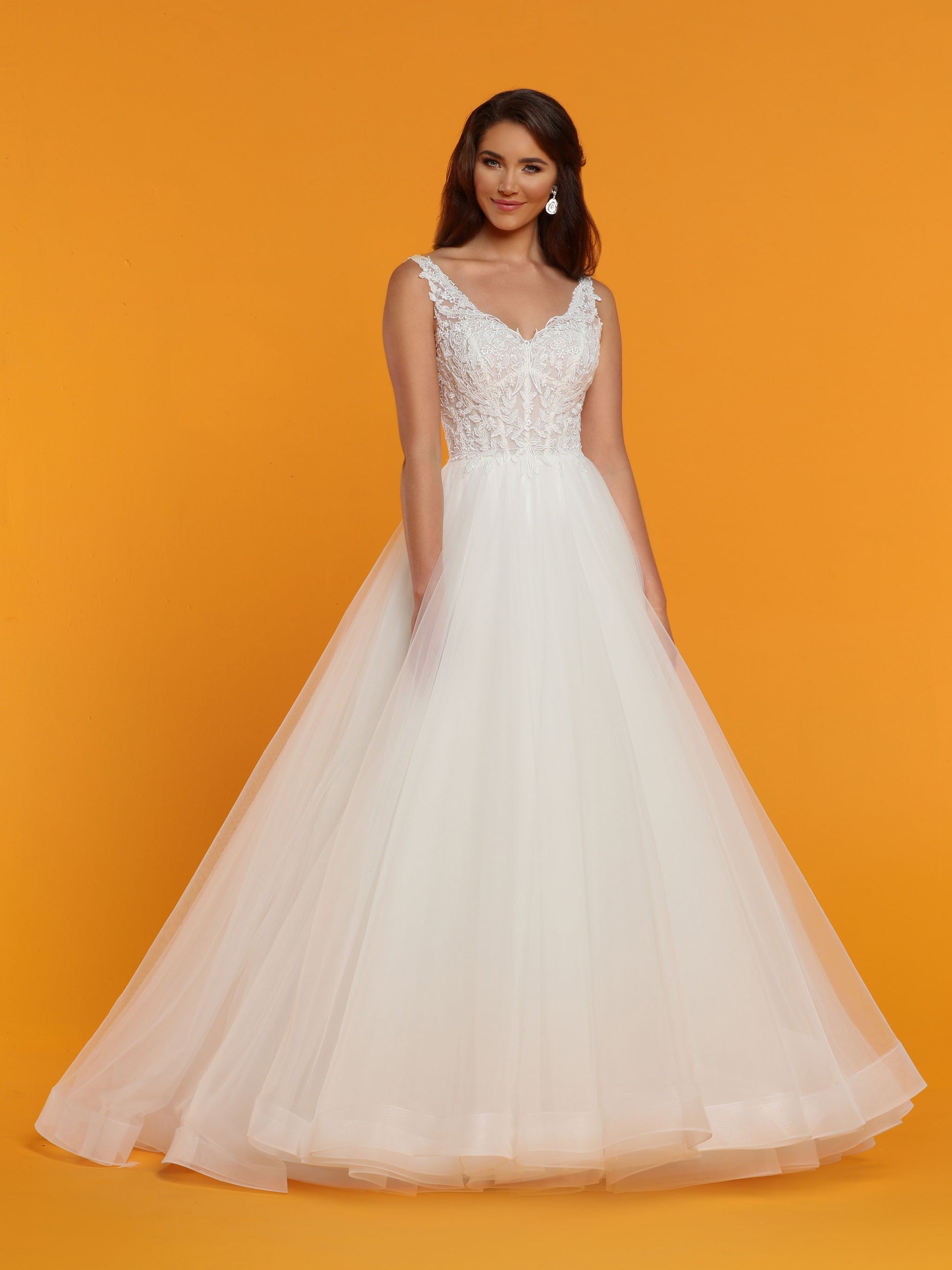 Davinci Bridal 50514 Floral Lace Tulle Ballgown Wedding Dress V Neck B Glass Slipper Formals Davinci Bridal 50514 Floral Lace Tulle Ballgown Wedding Dress V Neck B Glass Slipper Formals