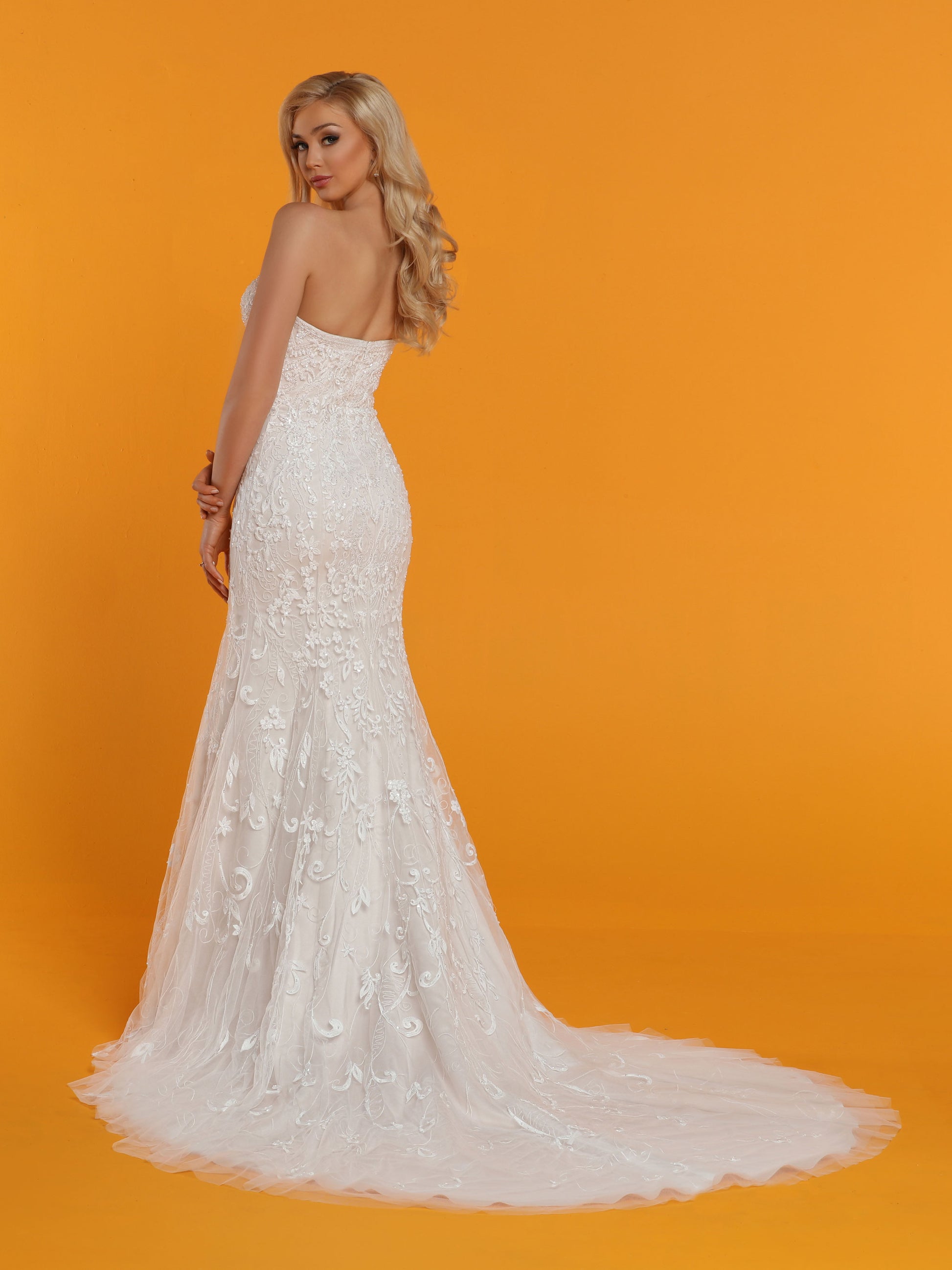 Davinci Bridal 50518 is a Fitted Fit & Flare Mermaid Wedding Dress. Detailed Embellishments & Lace along the Bodice & Sweetheart neckline, cascading into the skirt of the gown & Train in the back.  Available for 1-2 Week Delivery!!!  Available Sizes: 2,4,6,8,10,12,14,16,18,20  Available Colors: Ivory/Sand, Ivory/Ivory
