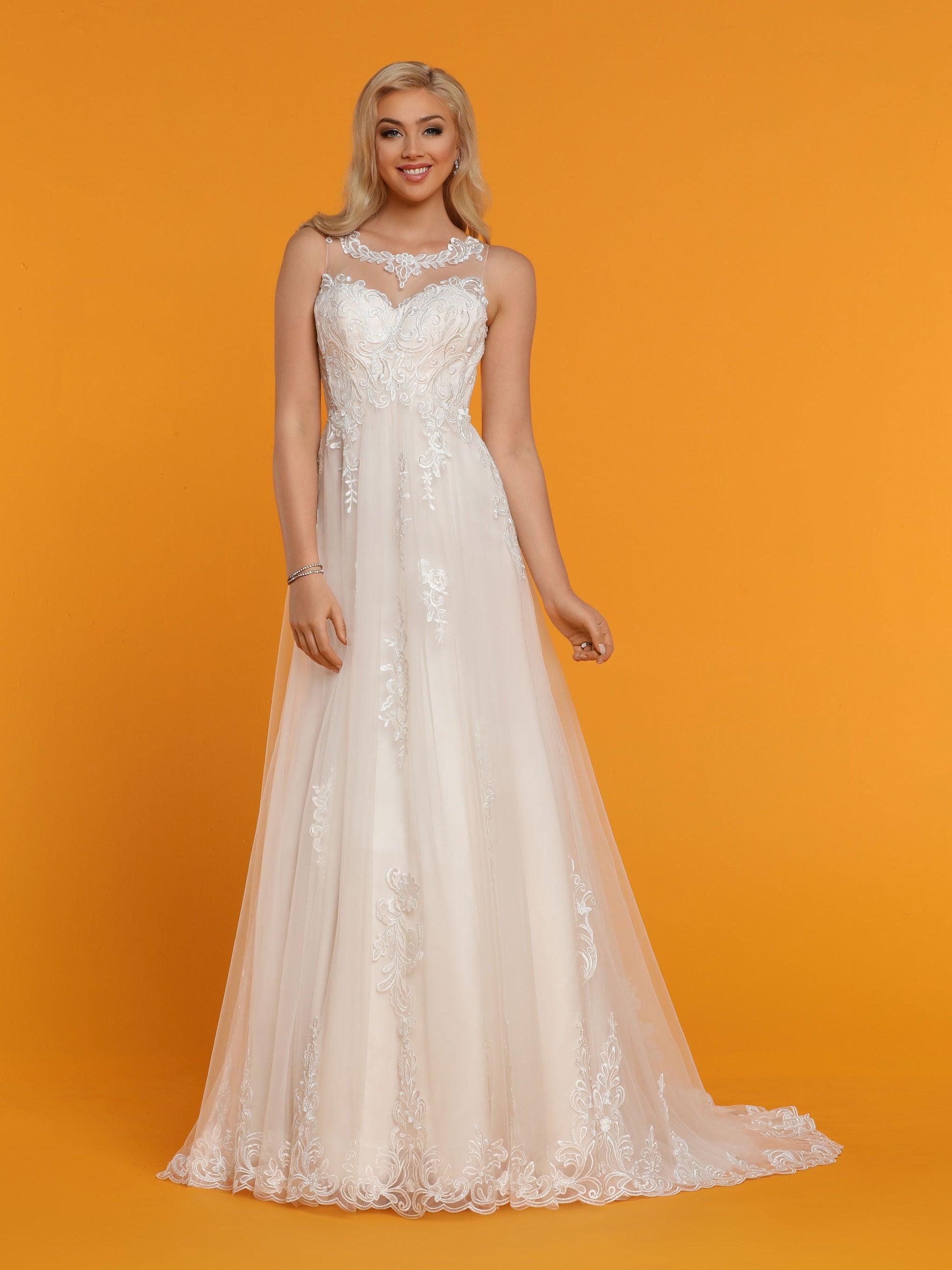 DaVinci Bridal 50519 Ivory Illusion Bodice A-Line Dress DaVinci Bridal 50519 Ivory Illusion Bodice A-Line Dress