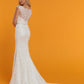 Davinci Bridal 50540 is a Long Fitted Mermaid Silhouette Wedding Dress. Featuring a Sweetheart illusion Sheer Lace V Neckline with sheer lace wide straps leading to a sheer lace Illusion Back. Detailed crystal bridal belt along the waistline. Eyelash lace edge along hem and train.  Available for 1-2 Week Delivery!!!  Available Sizes: 2,4,6,8,10,12,14,16,18,20  Available Colors: Ivory