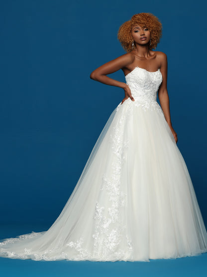Davinci Bridal 50634 Long A Line Tulle Lace Ballgown Wedding Dress Strapless Corset Gown 20 / Ivory/Ivory Davinci Bridal 50634 Long A Line Tulle Lace Ballgown Wedding Dress Strapless Corset Gown 20 / Ivory/Ivory