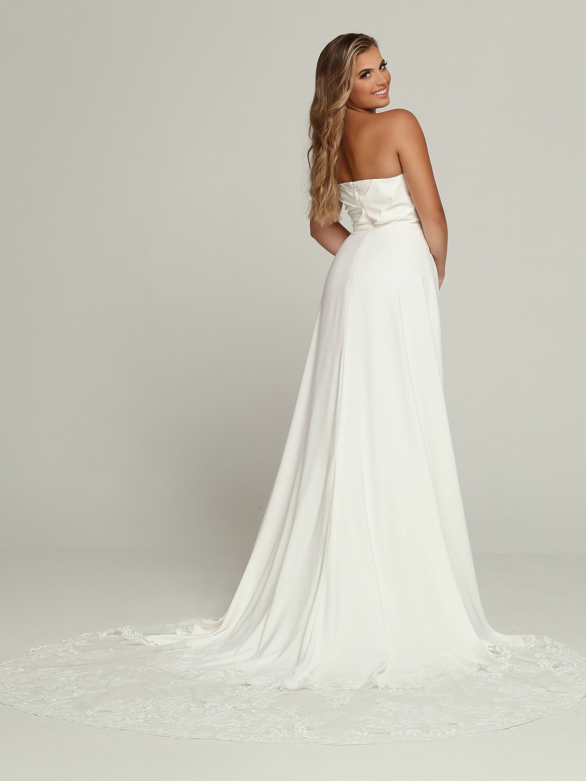 satin wedding dress with overskirt Ladivine by Cinderella Divine WN315