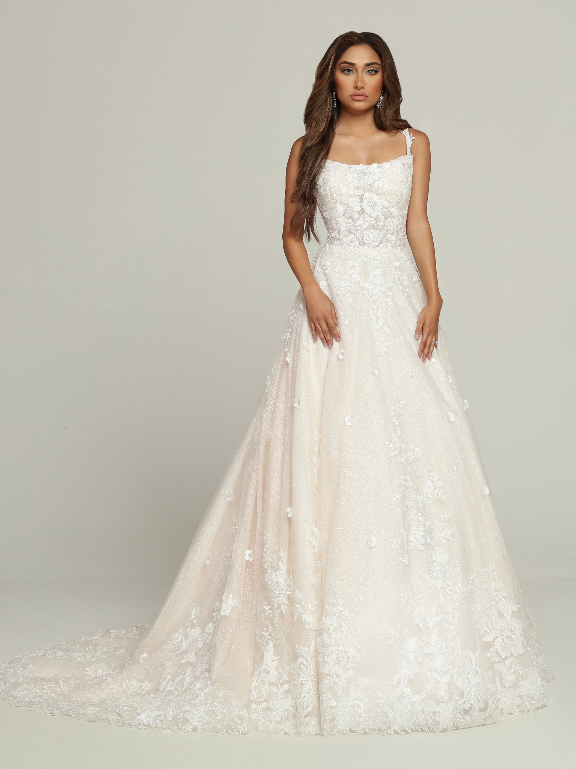 Davinci Bridal 50699 A Line Ballgown 3D Lace Wedding Dress Shimmer Tulle Bridal Gown 8 / Ivory/Ivory Davinci Bridal 50699 A Line Ballgown 3D Lace Wedding Dress Shimmer Tulle Bridal Gown 8 / Ivory/Ivory