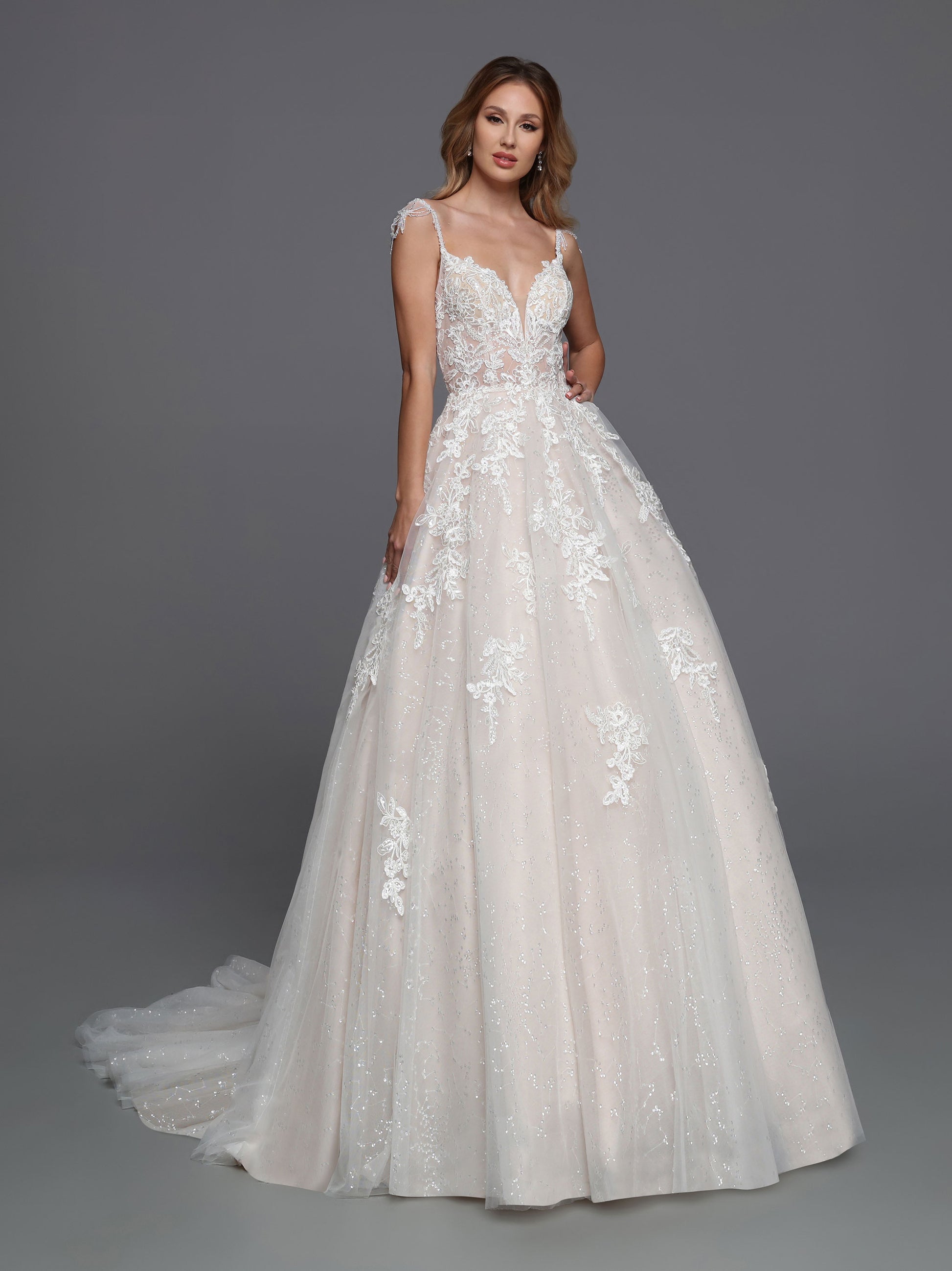 Davinci Bridal 50741 Sheer Lace Ballgown Bridal Gown Sequin Crystal Drape Sleeves Wedding Dress 16 / Ivory/Ivory Davinci Bridal 50741 Sheer Lace Ballgown Bridal Gown Sequin Crystal Drape Sleeves Wedding Dress 16 / Ivory/Ivory