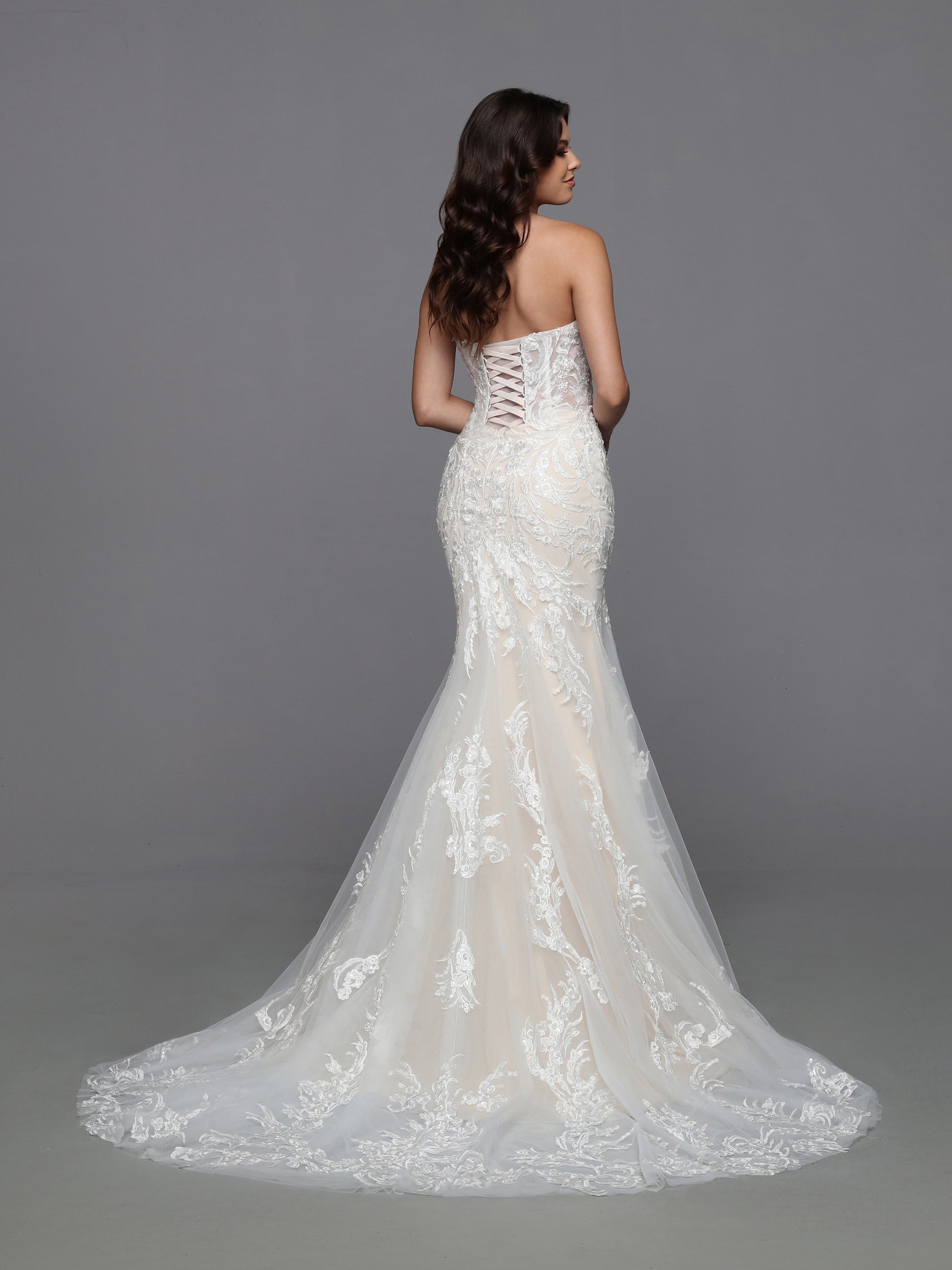 Davinci Bridal 50774 Long Sleeve Sheer Corset Lace Mermaid Wedding Dress Bridal Gown 14 / Ivory/Nude Davinci Bridal 50774 Long Sleeve Sheer Corset Lace Mermaid Wedding Dress Bridal Gown 14 / Ivory/Nude
