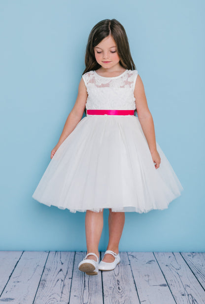 chinese dress ladies Dainty Applique Asymmetric Layered Quarter Sleeves Flower Girl Dress main image 1