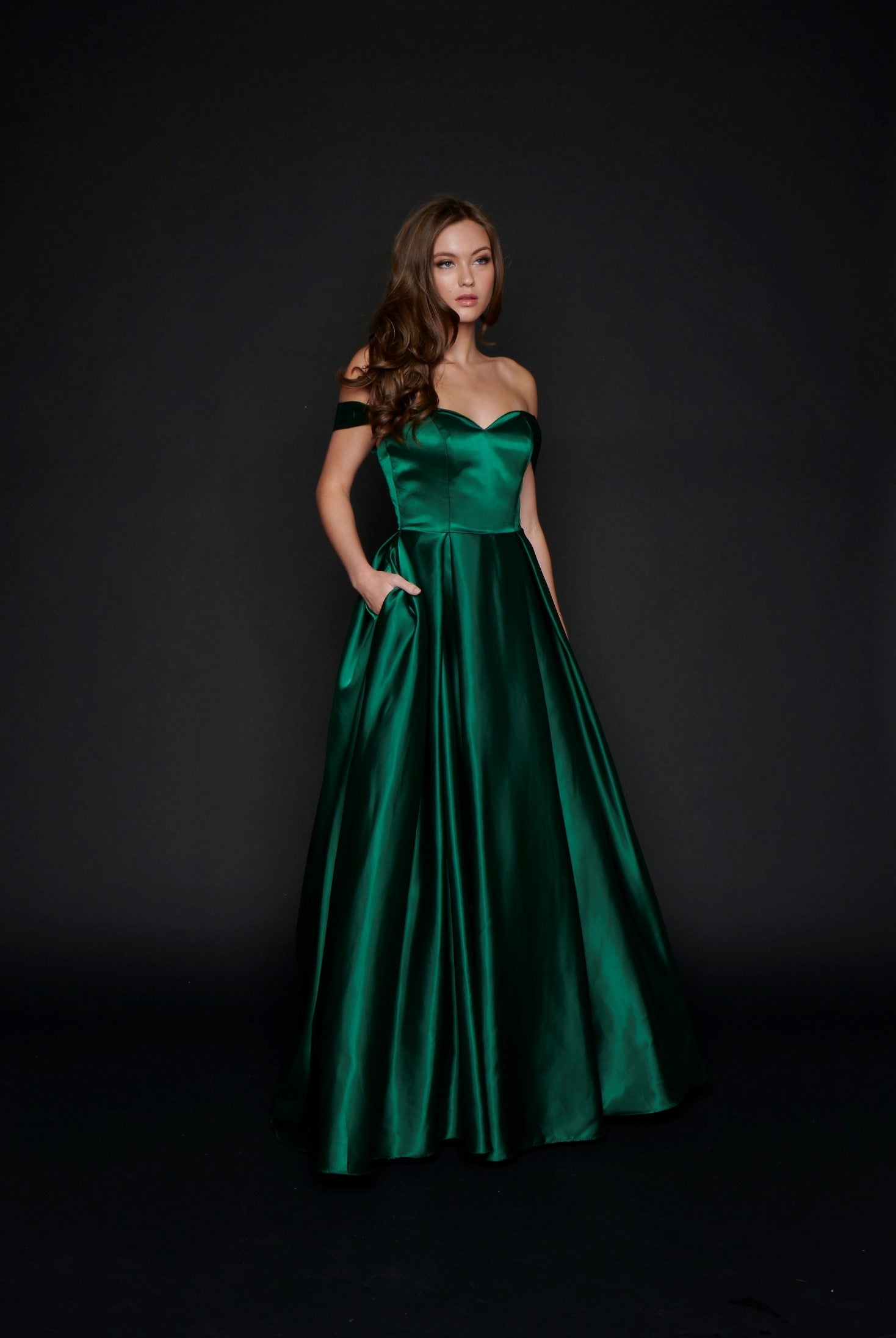 Nina Canacci 5214 Size 14,20 Long Satin off the shoulder Ballgown Prom Glass Slipper Formals Nina Canacci 5214 Size 14,20 Long Satin off the shoulder Ballgown Prom Glass Slipper Formals