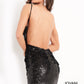 Jovani 05282 is a short fitted stretchy petite sequin formal cocktail Dress. This Backless Gown Features a Plunging V Neckline with spaghetti straps. The Bodice of this homecoming dress is covered with cascading 3D Floral Appliques for a delicate touch to this Banging Shining Sequin Prom Dress. Great Sexy Wedding Reception Dress!  Available Sizes: 00,0,2,4,6,8,10,12,14,16,18,20,22,24  Available Colors: black, cream, light-blue, rose/gold