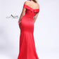 Allie Blu 4080 Size 2 Red off the shoulder Long prom dress Pageant Gown