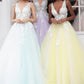 Jovani 55634 v neckline lace floral applique and tulle prom dress ball gown. Tulle ballgown, floor length, floral appliques, sheer sleeveless bodice, bra cups, v neckline and back. Available Colors: black/black, fuchsia, champagne, navy/black, off white/blush, off white/light blue, off white/off white, off white/yellow, off white/ lilac, red, teal  Available Sizes: 00 - 24