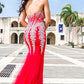 Jovani 5908 Sexy strapless mermaid prom dress evening gown sheer pageant dress