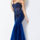Jovani 5908 Sexy strapless mermaid prom dress evening gown sheer pageant dressJovani 5908 Long Sheer Corset Strapless formal prom and Pageant dress mermaid tulle trumpet skirt crystal rhinestone embellished evening gown fit & Flare 2021 Gown Sequin sweetheart 