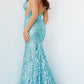Jovani 59762 Sequin Embellished Mermaid prom dress Pageant Gown plunging neckline